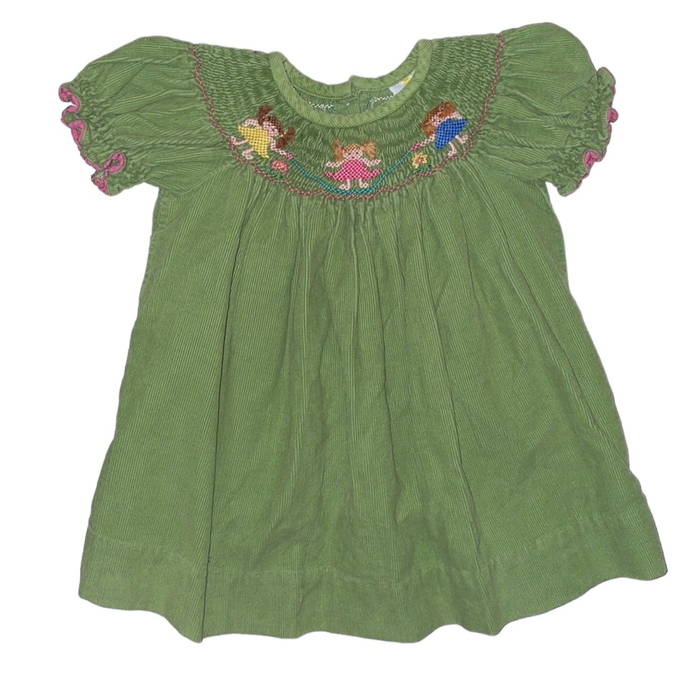 Secret Wishes Smocked Corduroy Baby Girl Dress